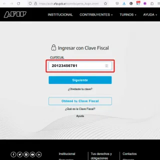 Inicio de Sesión en AFIP